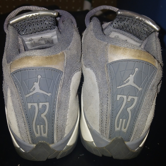 Jordan 14 Retro Flint Grey (GS),5.5y,white grey,very used condition - Picture 4 of 6